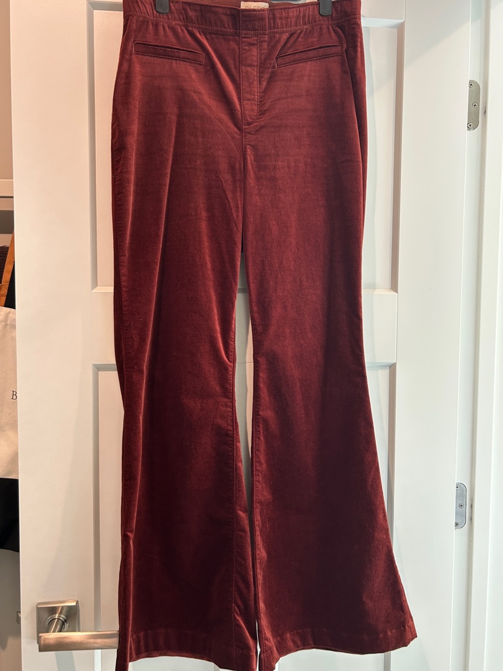 Pilcro Pull-On Mid-Rise Retro Flare Velvet Jeans - Picture 3 of 4